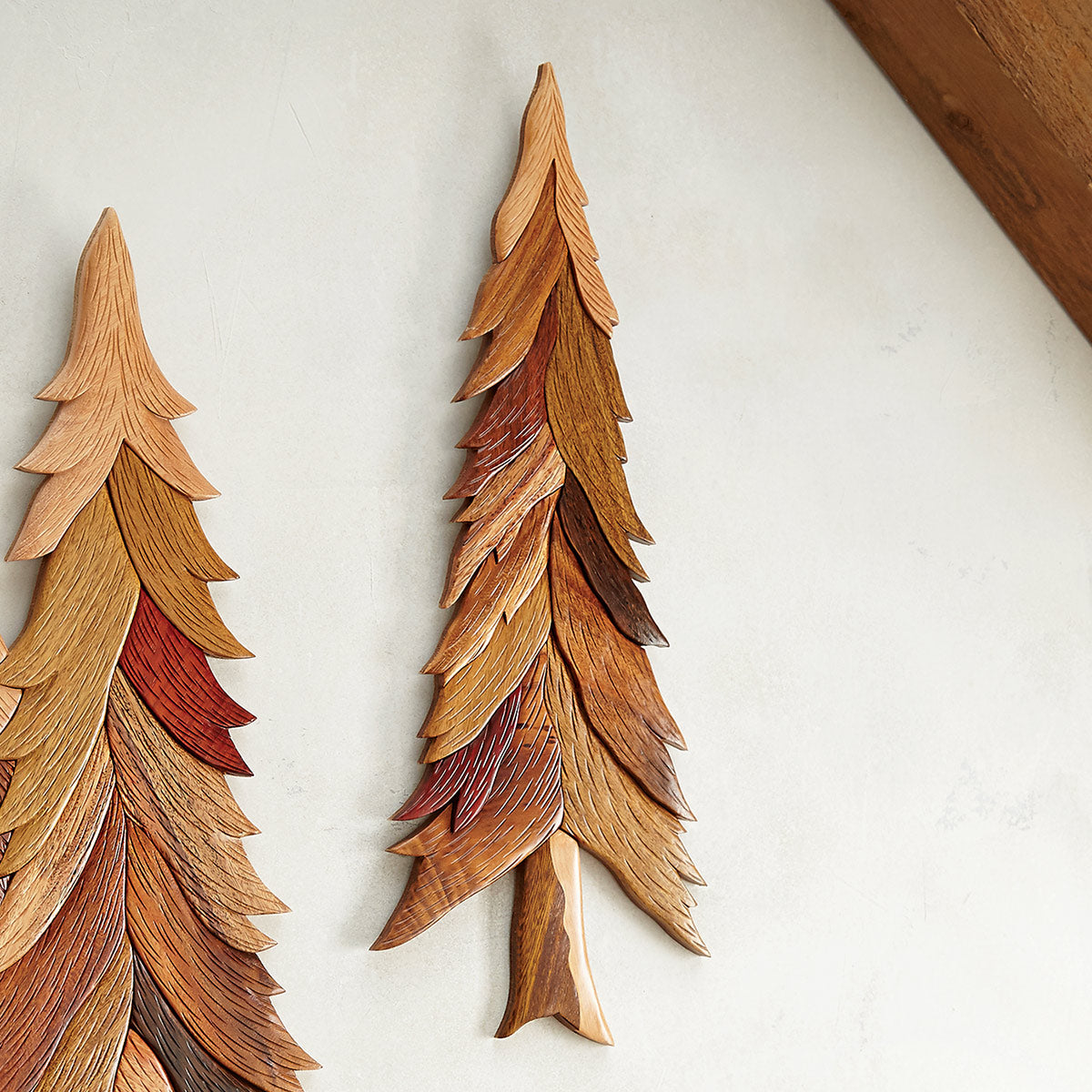 Single Pine Tree Intarsia Wood Wall Art