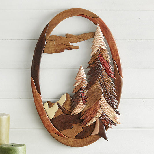Timberwood Pines Intarsia Wood Wall Art