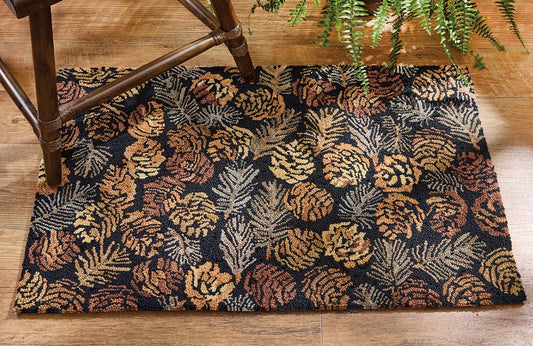 Scattered Pinecones Hooked Rug Collection