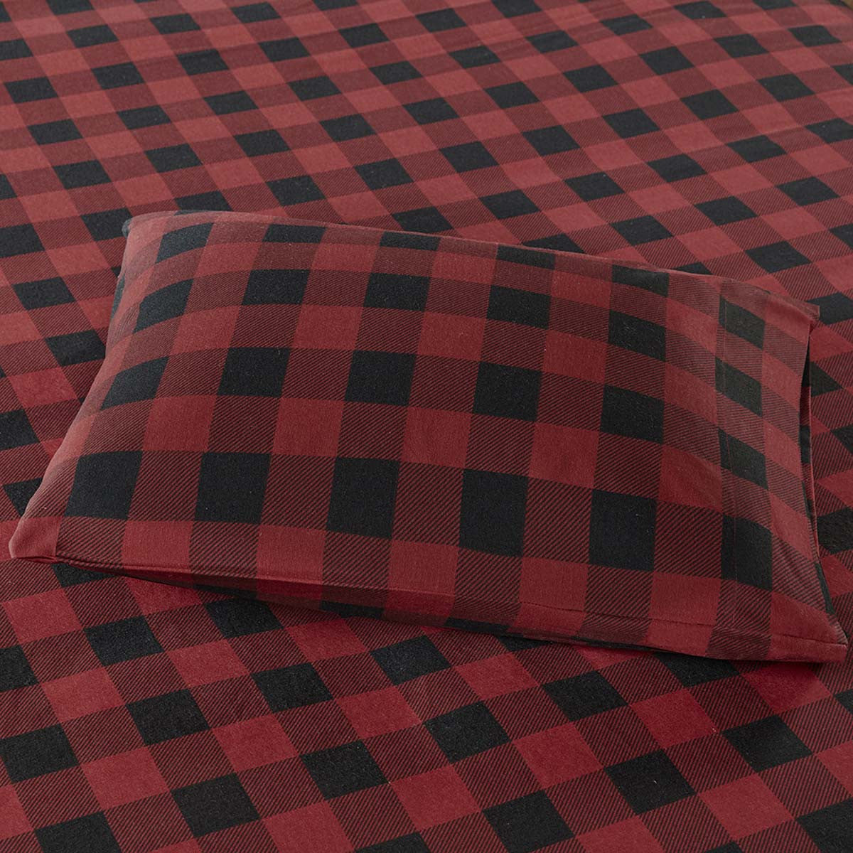 Red Plaid Flannel Sheet Sets