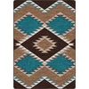 Southwestern Diamond Teal & Brown Rug - 5 x 8