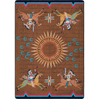 Battle Records Brown Rug - 3 x 4