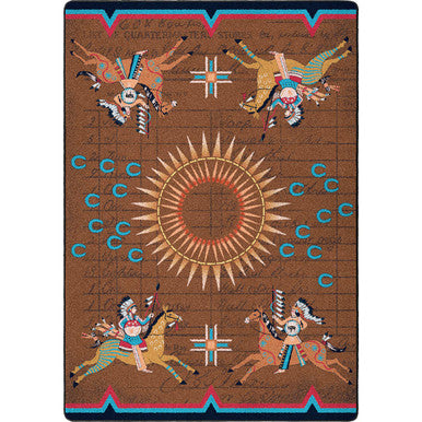 Battle Records Brown Rug - 3 x 4