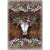 Floral Steer Skull Rug - 3 x 4