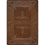 Western Stitched Leather Style Rug - 11 x 13