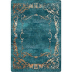 Prairie Scrolls Turquioise Rug - 11 x 13