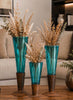 Reversible Candle Holder / Vase with Crackled Turquoise Glass and Candle - Small