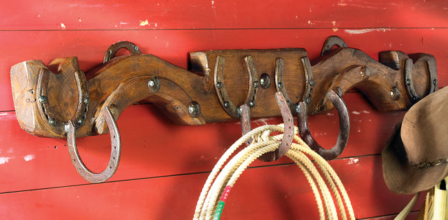 ox yoke coat rack rustic ranch entrance