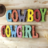 Cowgirl Colorful Metal Art Sign