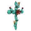 Turquoise Blooms Cactus Cross Wall Art