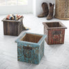 Southwestern Wood Storage Bin - Red