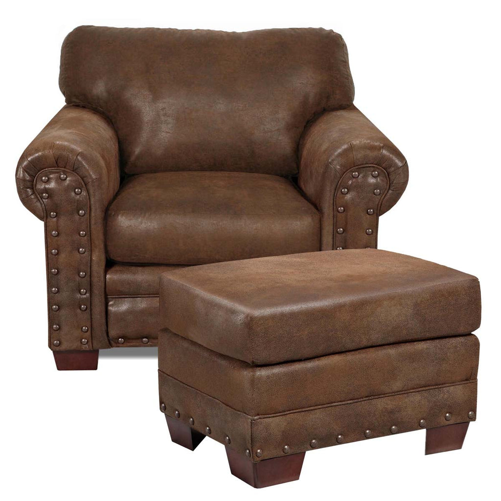 Buckskin Armchair & Ottoman