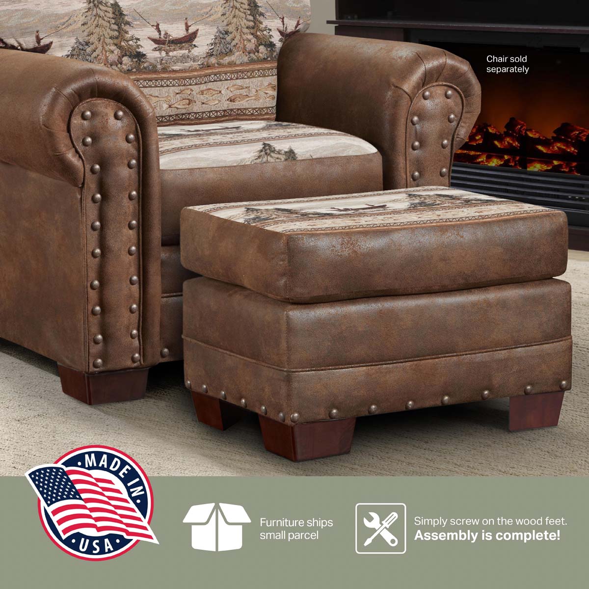 Mountain Lake Armchair & Ottoman