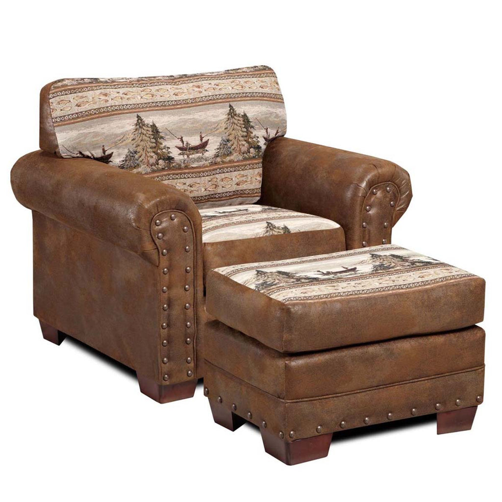 Mountain Lake Armchair & Ottoman