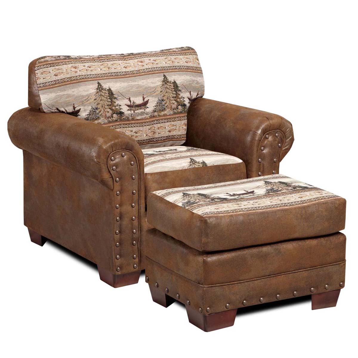 Mountain Lake Armchair & Ottoman