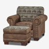 Deer Teal Lodge Armchair & Ottoman