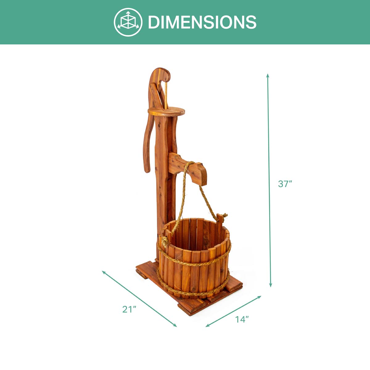 Timber Creek Water Pump Planter - Large