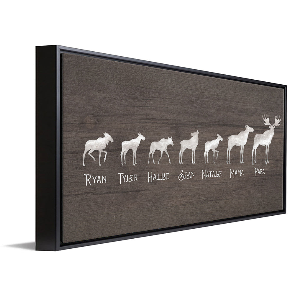 Personalized Moose Family Wall Art