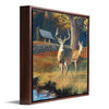 Wide Awake Whitetail Deer Personalized Framed Canvas - Large