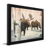 Birch Winter Moose Couple Personalized Framed Print