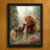 Kissing Bears Personalized Framed Canvas - Small