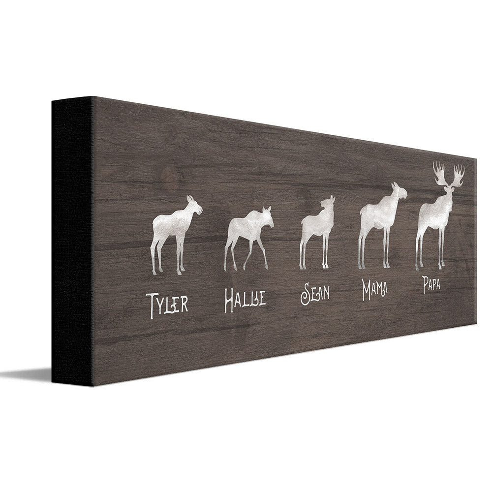 Personalized Moose Family Wall Art