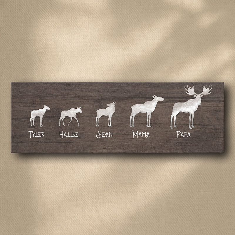 Personalized Moose Family Wall Art