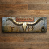 Longhorn & Barnwood Personalized Wall Art