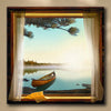 Morning Canoe Personalized Stretched Canvas - Medium