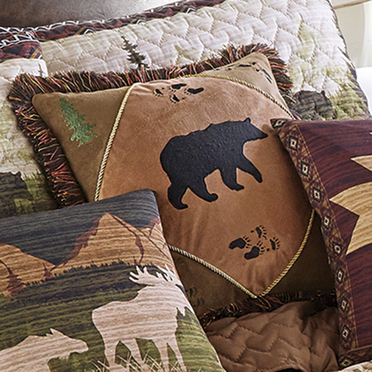 Bear Tracks Bear Accent Pillow
