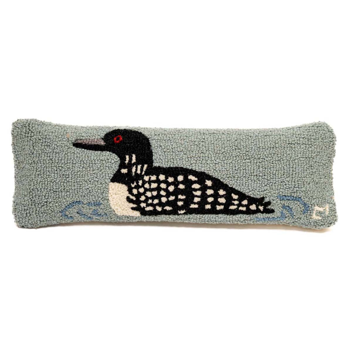 Resting Loon Hooked Pillow
