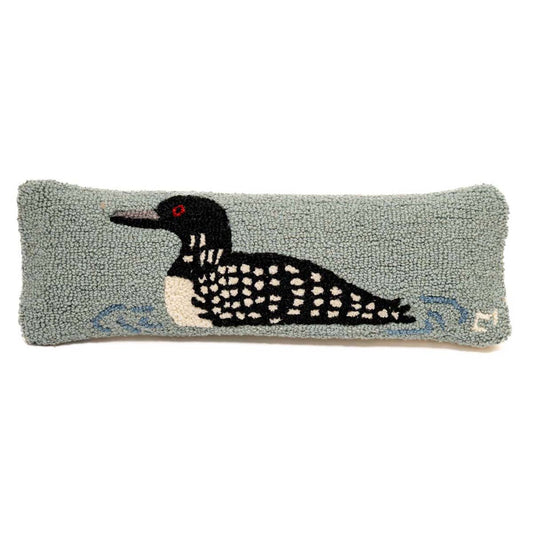 Resting Loon Hooked Pillow
