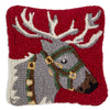 Santa's Helper Hooked Pillow - 14 x 14