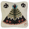 Tribal Teepee Hooked Wool Pillow - OUT OF STOCK UNTIL 05/08/2026