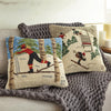 Ski Lift Hooked Wool Pillow