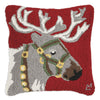 Santa's Helper Hooked Pillow - 18 x 18