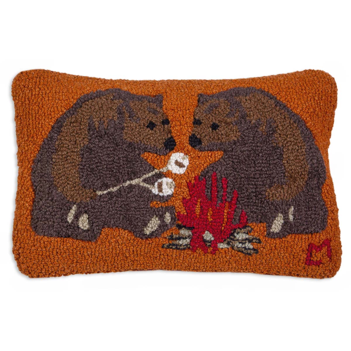 Campfire Companions Hooked Pillow