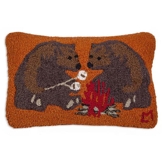 Campfire Companions Hooked Pillow