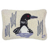 Loon In Reeds Hooked Pillow