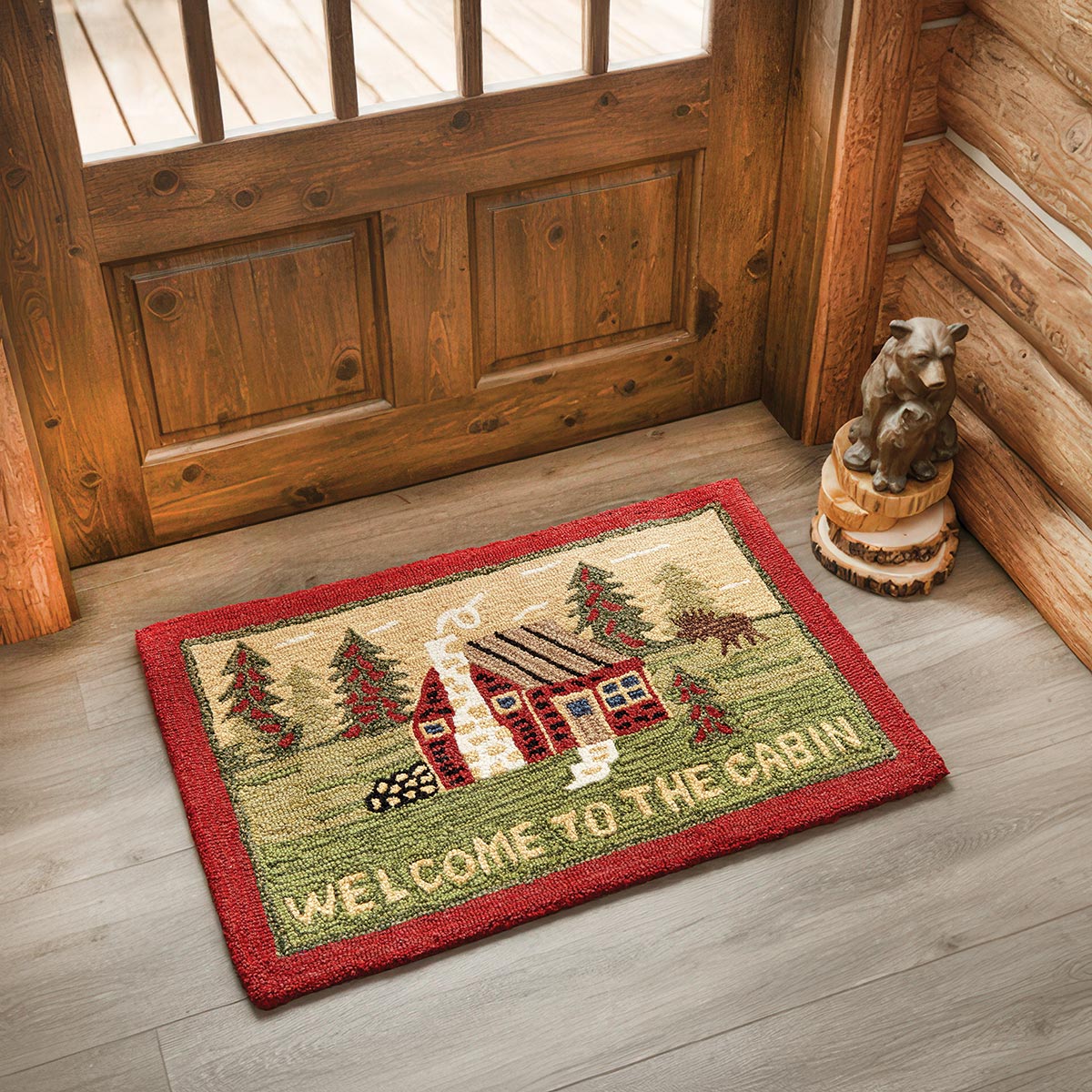 Welcome to the Cabin Hooked Rug - OUT OF STOCK UNTIL 11/04/2026