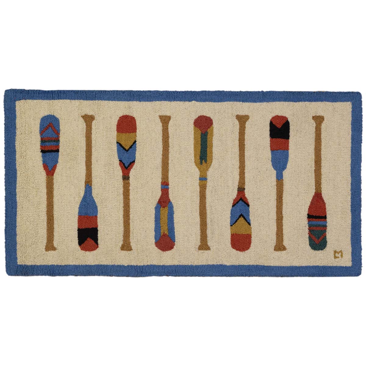 Pine Paddles Hooked Rug