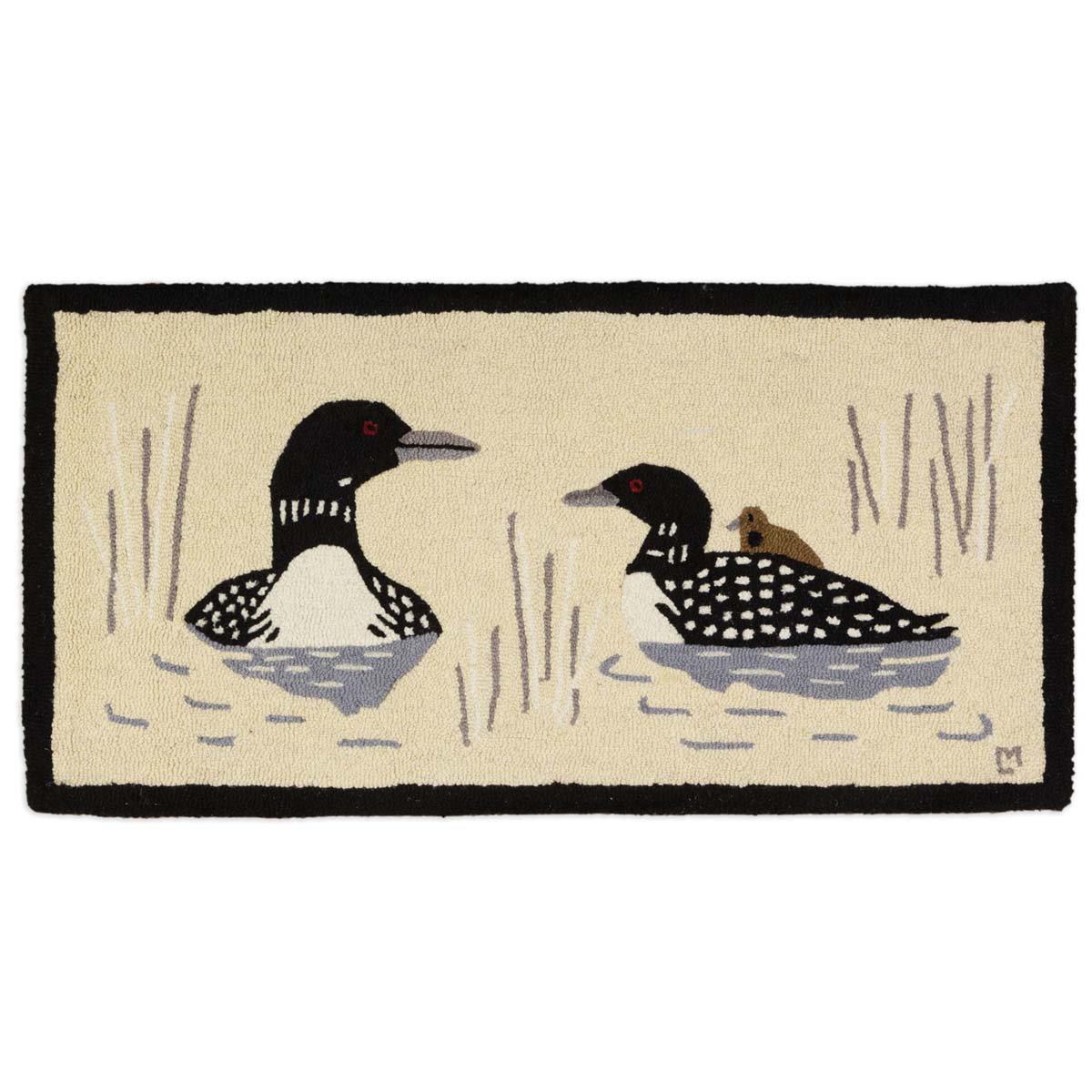 Loon Duo Hooked Rug