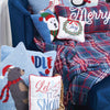 Beary Merry Sled Hooked Pillow