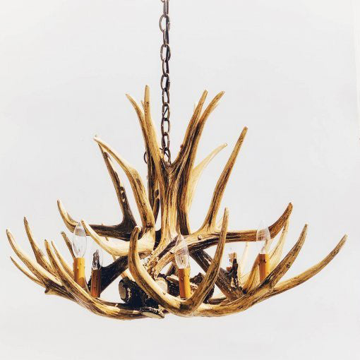 Forest Mule Deer 8 Light Chandelier