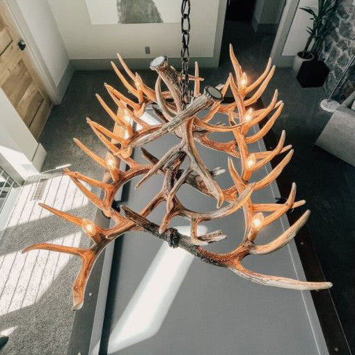 Forest Whitetail 12 Large Antler Table Chandelier