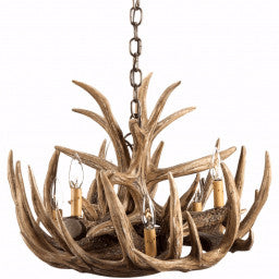 Forest Whitetail 9 Antler Large Cascade Chandelier