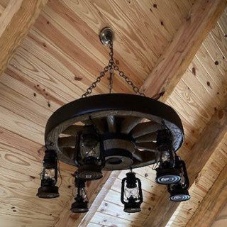 Small Wagon Lantern Chandelier