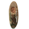 Wood Carved Calling Elk Wall Clock