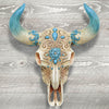 Turquoise Tribal Bison Skull Wall Hanging