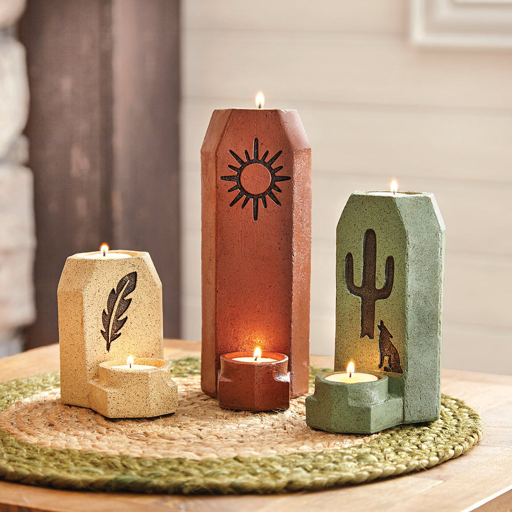 Desert Whisper Coyote Candle Holder